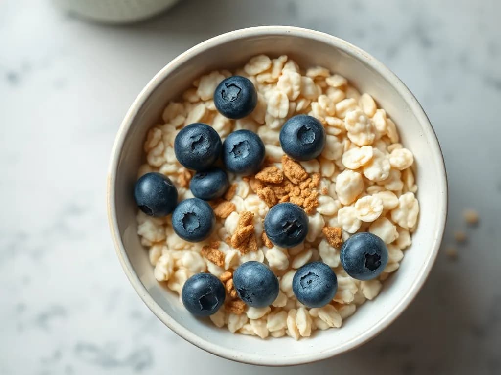 Creamy Steel Cut Oats with Hemp Hearts and Fresh Blueberries