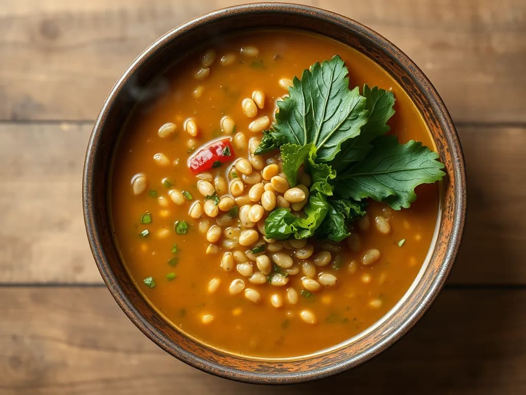 Lentil Soup with Fresh Seasonal Greens