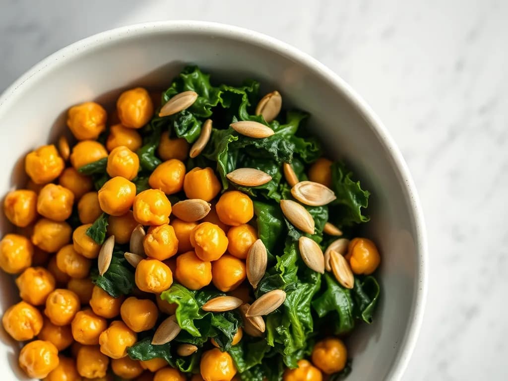 Roasted Chickpeas with Crispy Kale