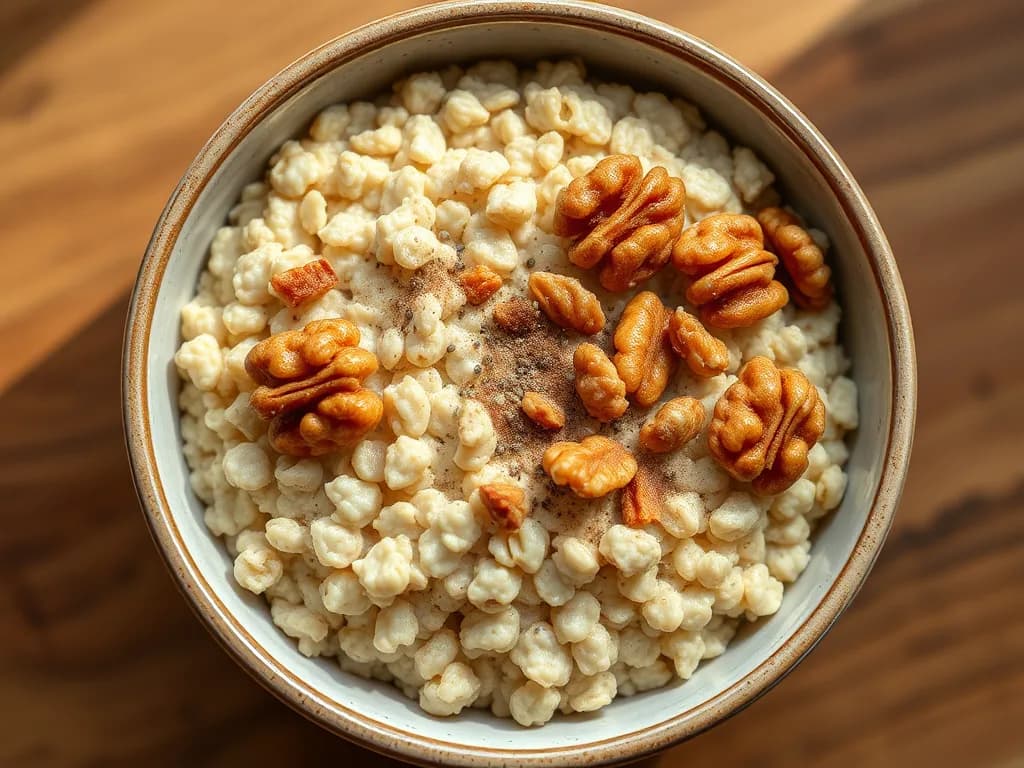 Hearty Steel-Cut Oats with Toasted Walnuts and Chia