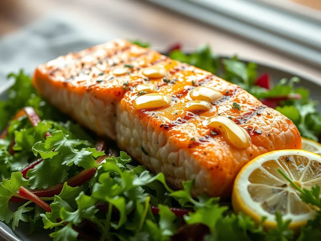 Grilled Salmon Salad with Zesty Lemon Vinaigrette