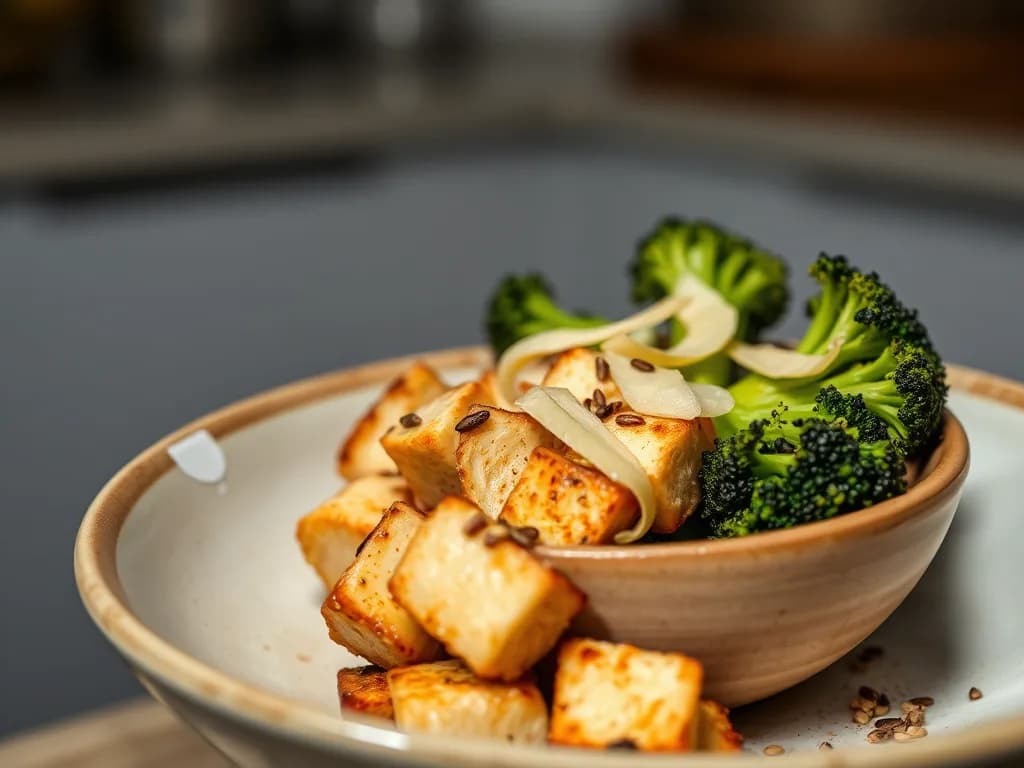 Baked Ginger-Garlic Tempeh & Broccoli