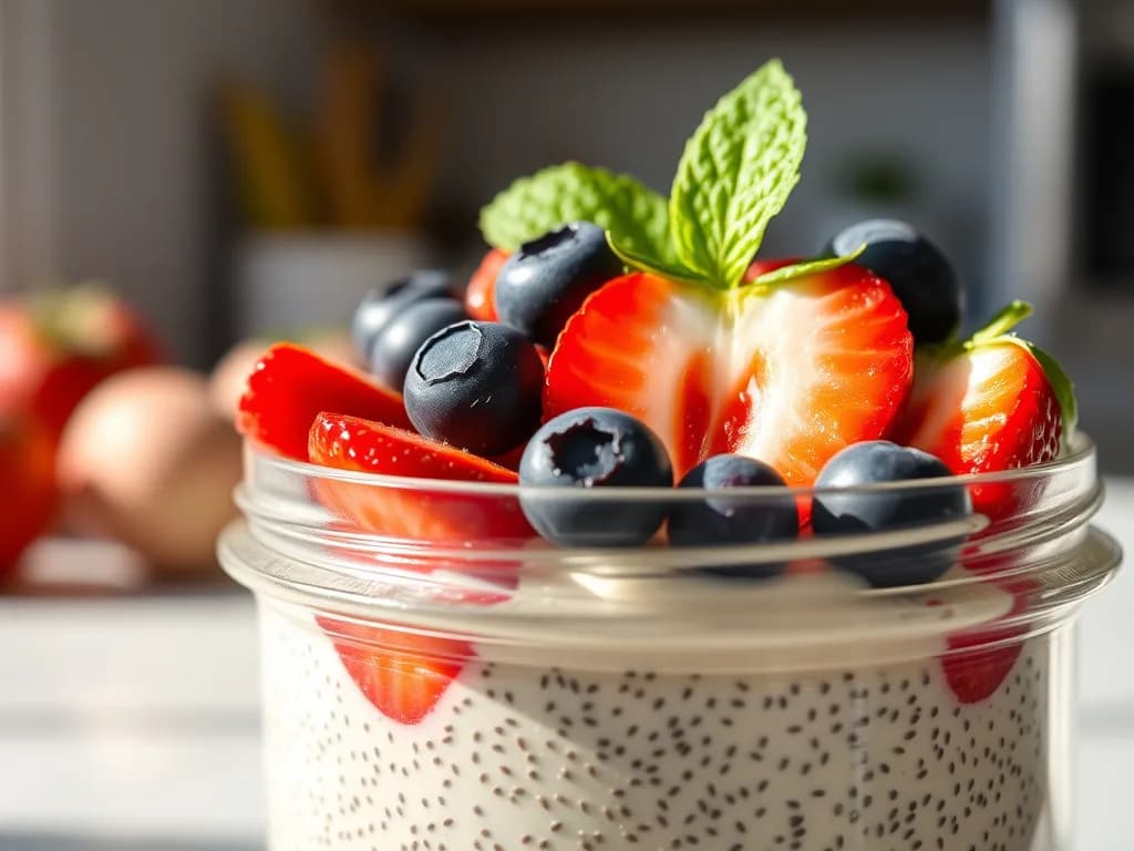 Creamy Overnight Chia Seed Pudding with Fresh Berries
