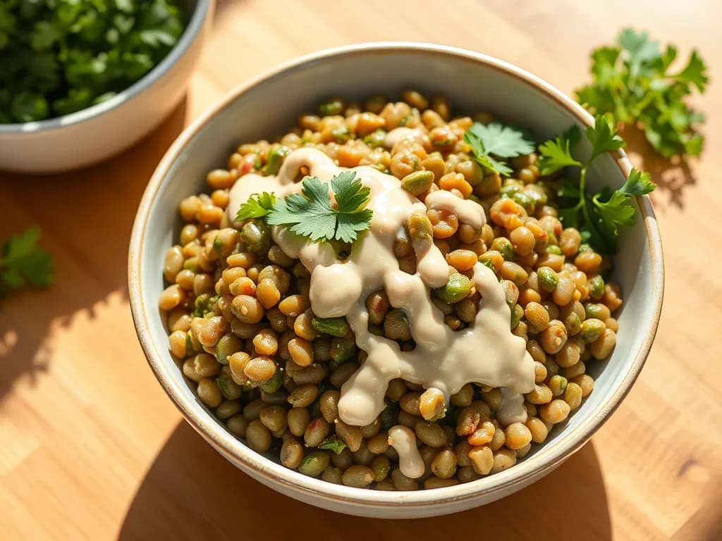 Zesty Lentil Salad with Lemon-Tahini Dressing