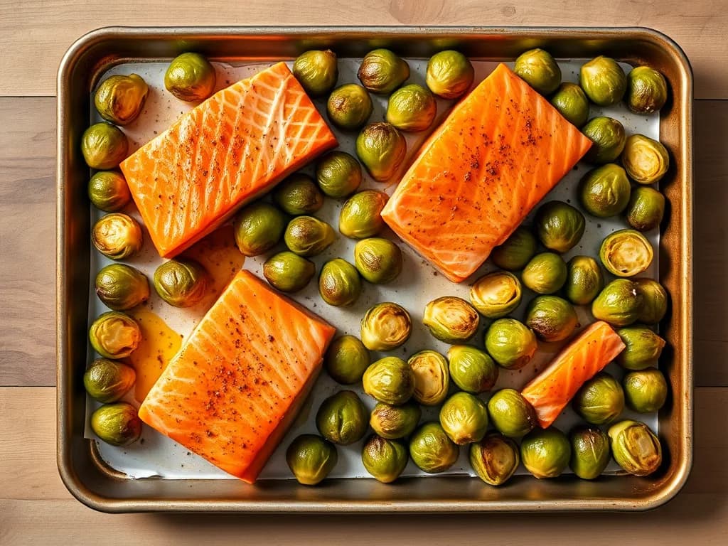 Perfectly Baked Salmon with Roasted Brussels Sprouts