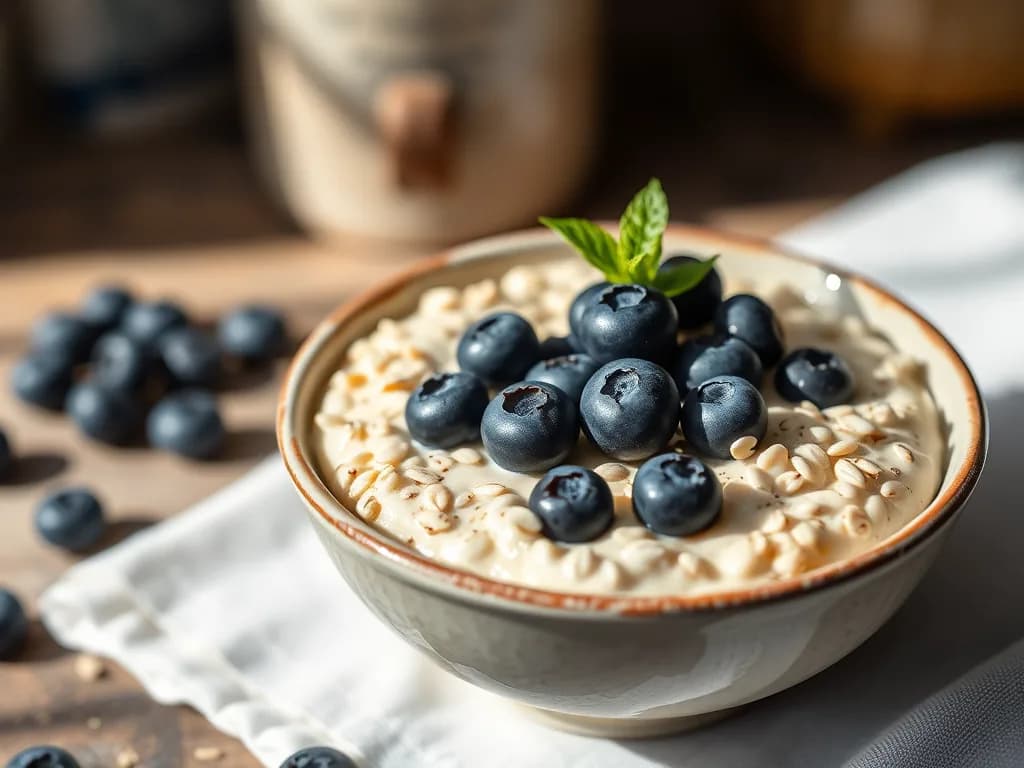 Steel-Cut Oats with Bursting Blueberries and Chia
