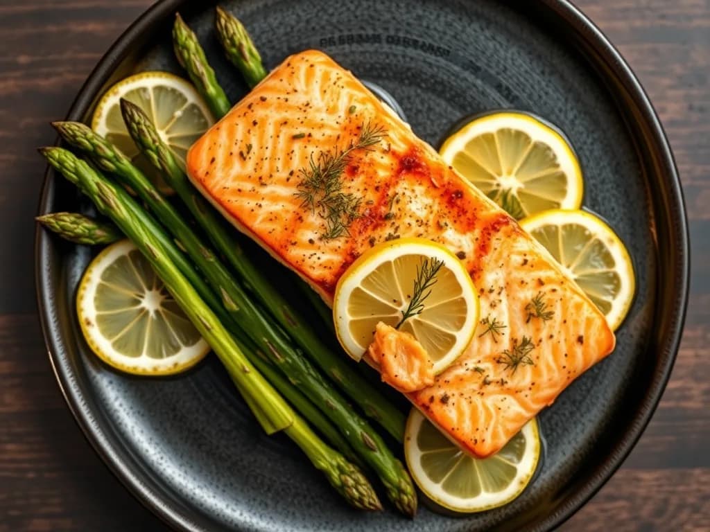 Baked Salmon with Roasted Asparagus
