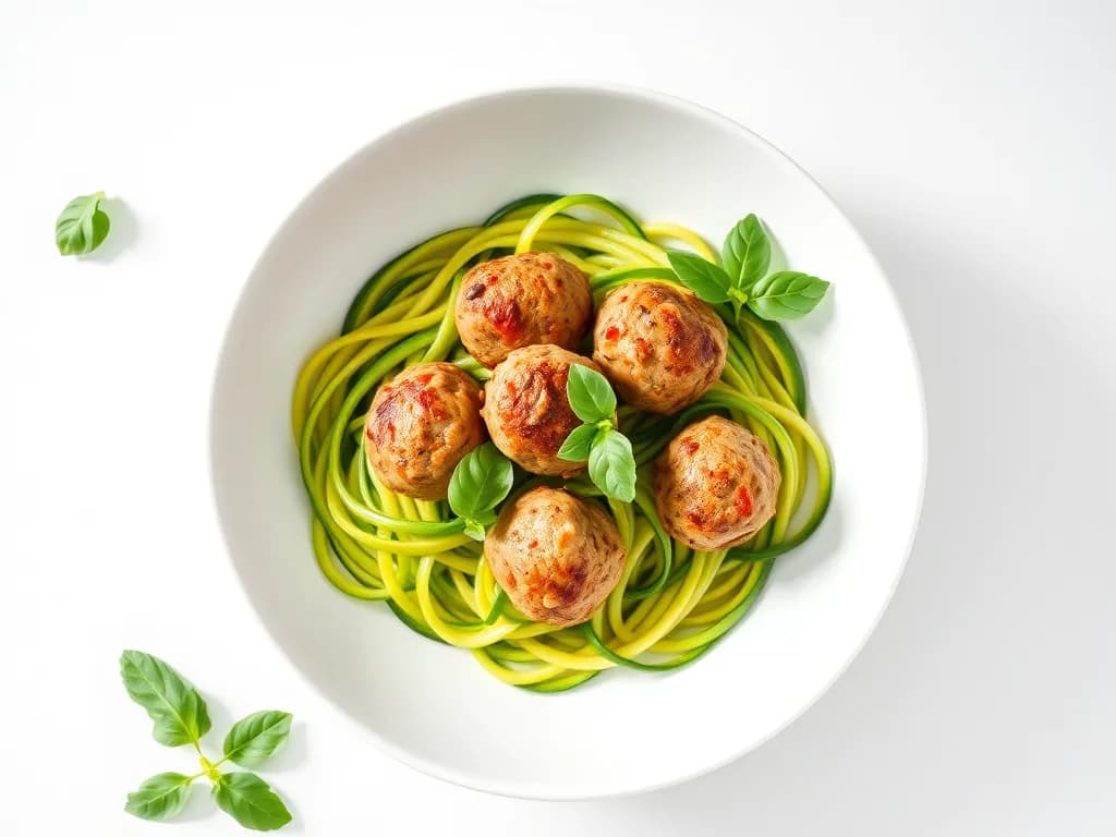 Light & Savory Turkey Meatballs with Zucchini Noodles