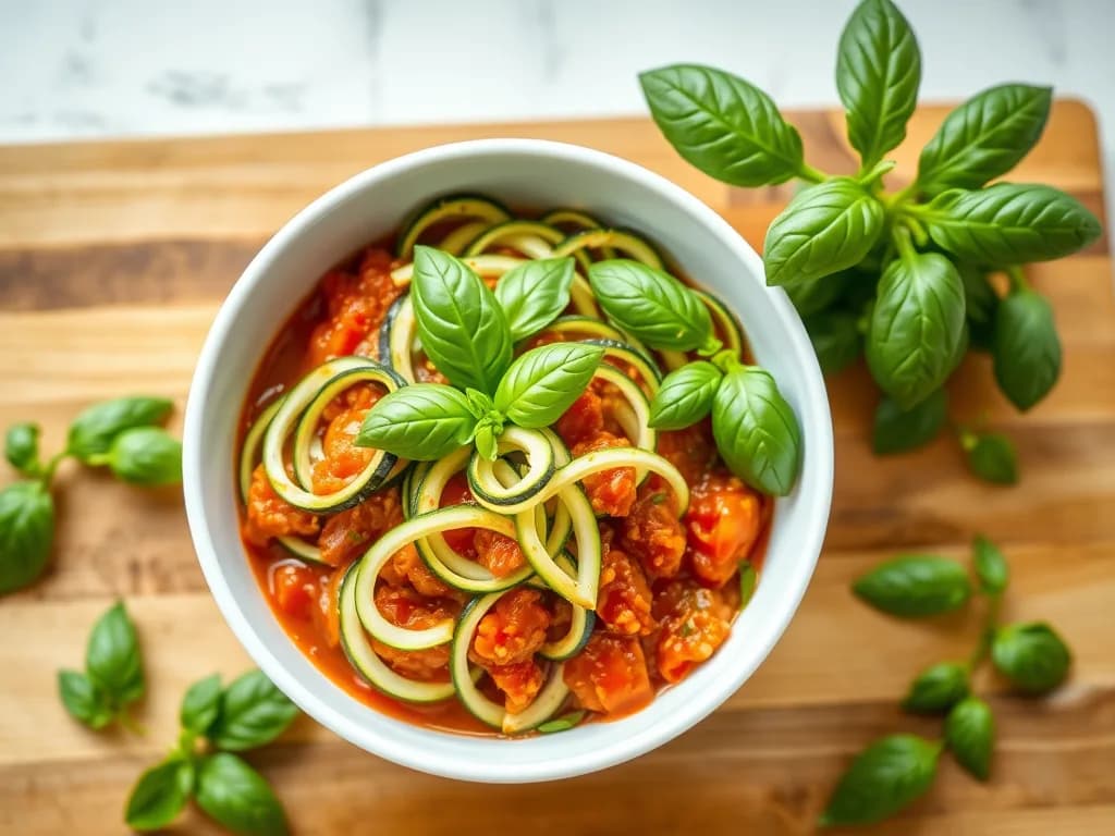 Zucchini Noodles with Lean Turkey Marinara