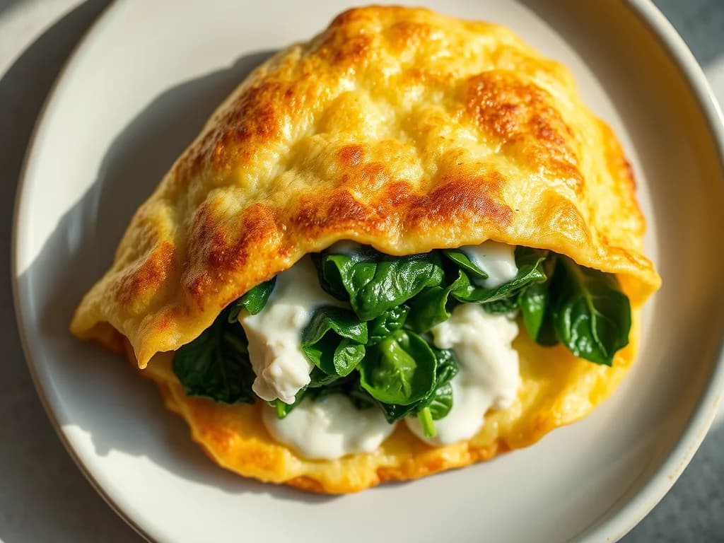 Creamy Goat Cheese and Spinach Omelet