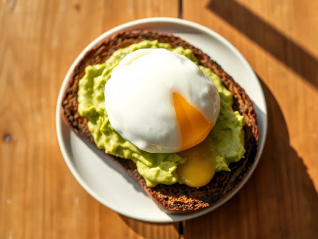 Avocado Toast on Rye with Perfectly Poached Egg