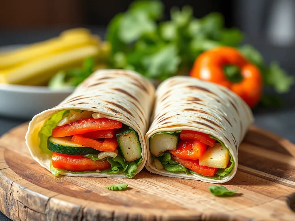 Grilled Vegetable and Feta Wrap