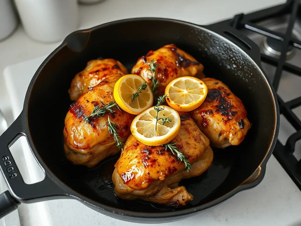 Crispy Lemon-Herb Roasted Chicken Thighs