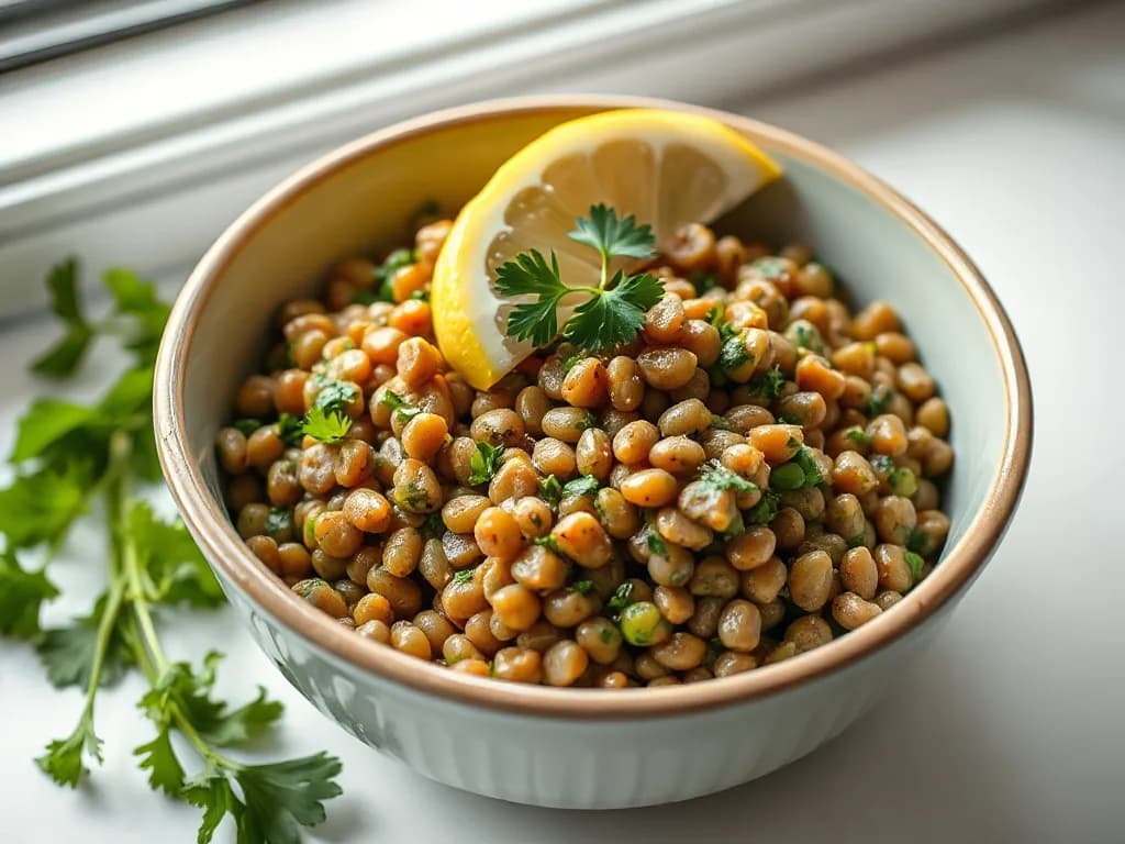Hearty French Lentil Salad with Fresh Herbs and Lemon