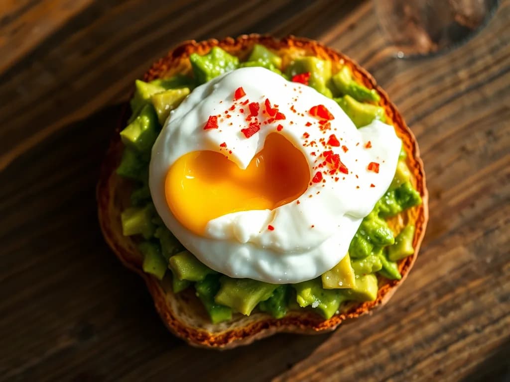Perfectly Poached Eggs on Smashed Avocado Toast