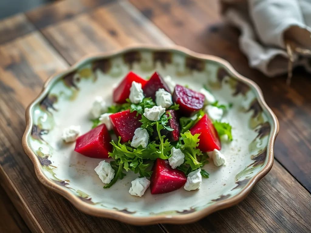 Warm Roasted Beet and Goat Cheese Salad