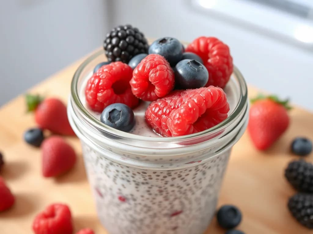 Simple Overnight Chia Seed Berry Pudding