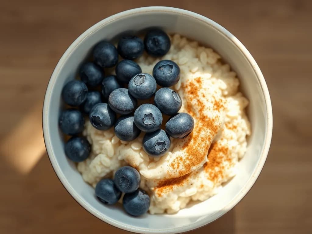Creamy Steel-Cut Oats with Warm Blueberries