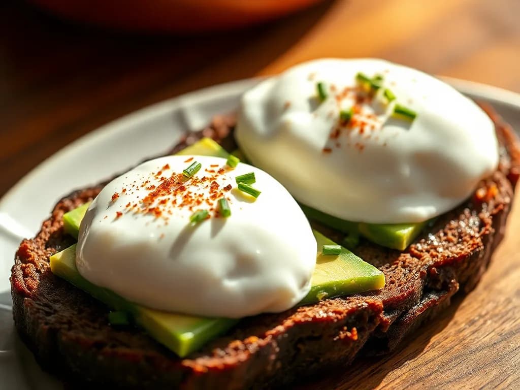 Perfectly Poached Eggs on Toasted Rye