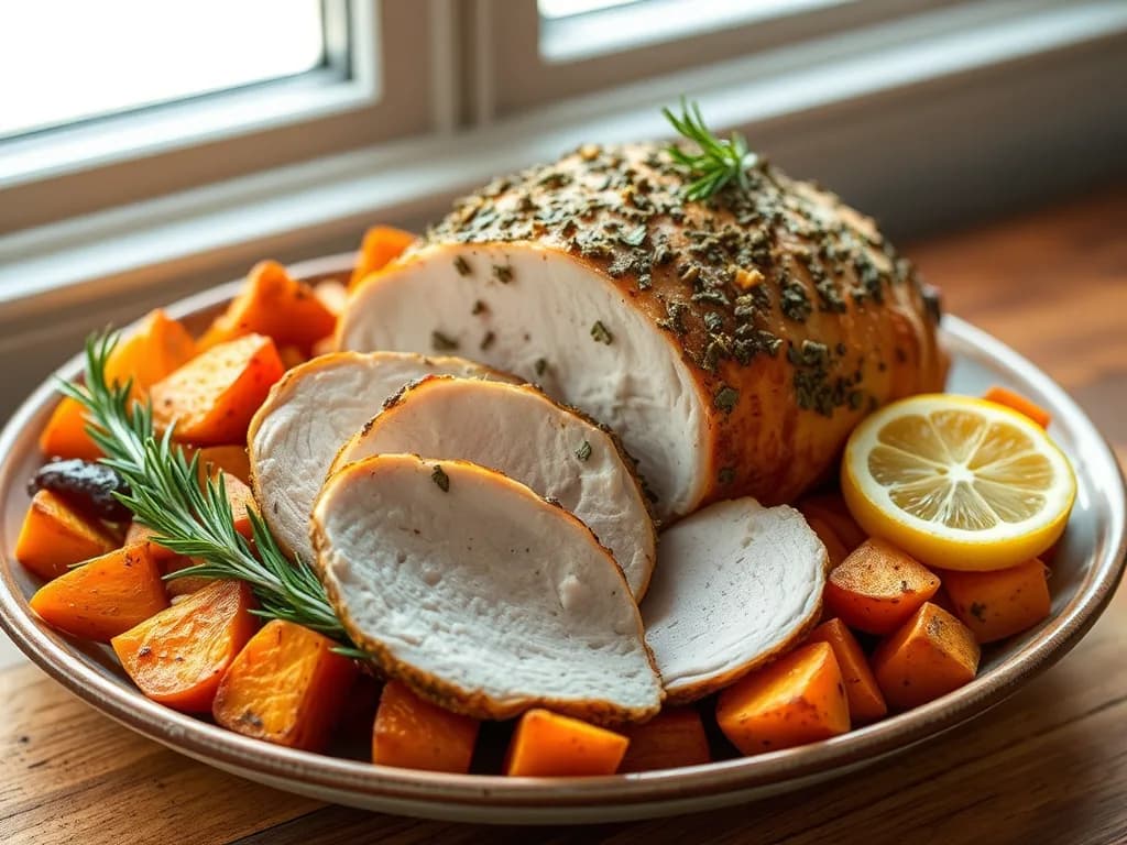 Herb-Roasted Turkey Breast with Caramelized Sweet Potatoes