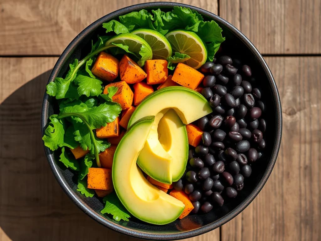 Roasted Sweet Potato and Black Bean Nourish Bowl