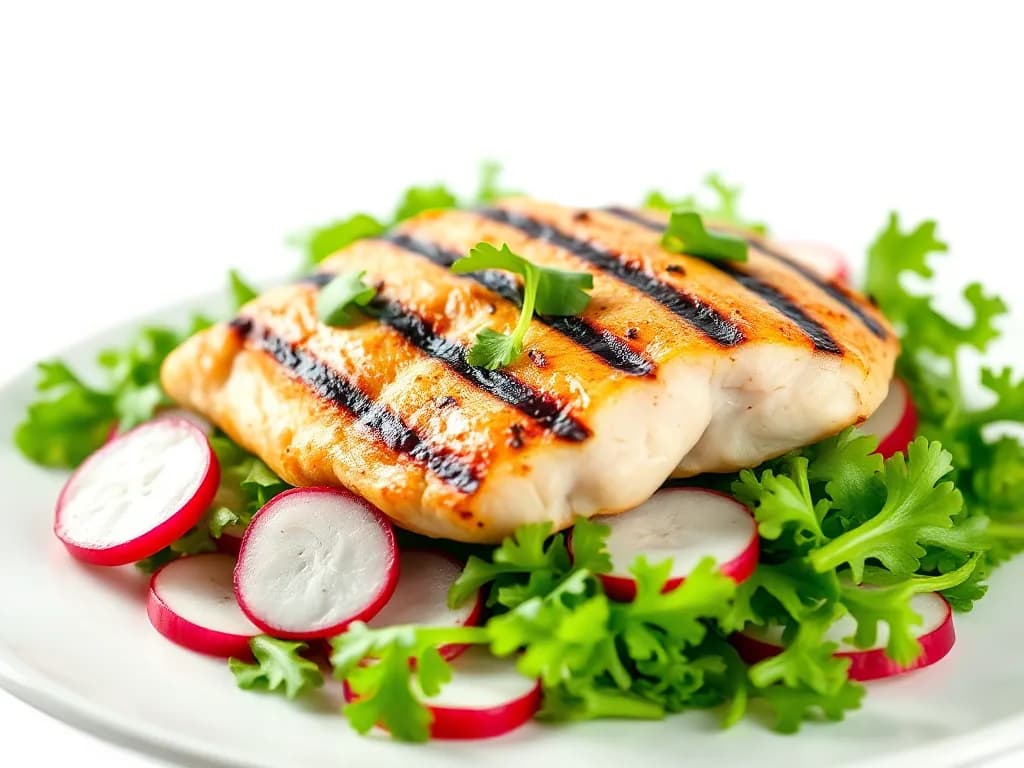 Grilled Lemon-Herb Chicken Breast with Fresh Watercress Salad