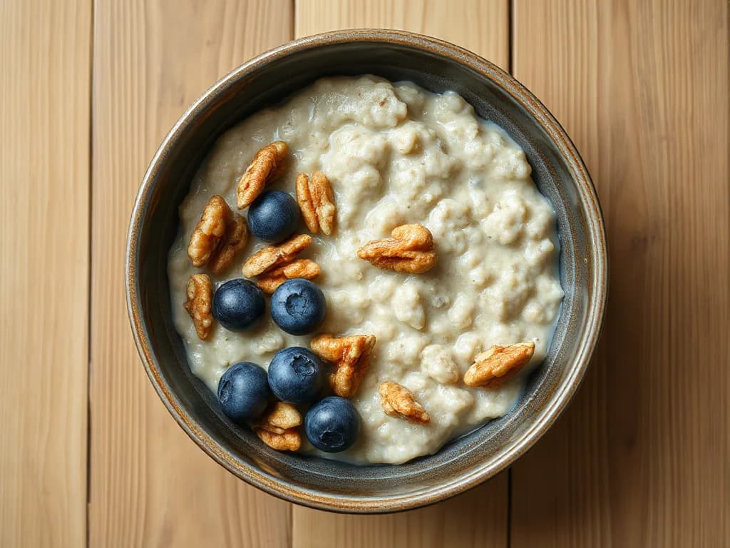 Hearty Toasted Walnut and Oat Breakfast Bowl