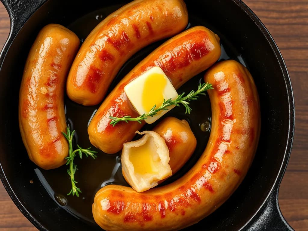 Pan-Seared Sausage Links with Herb Butter