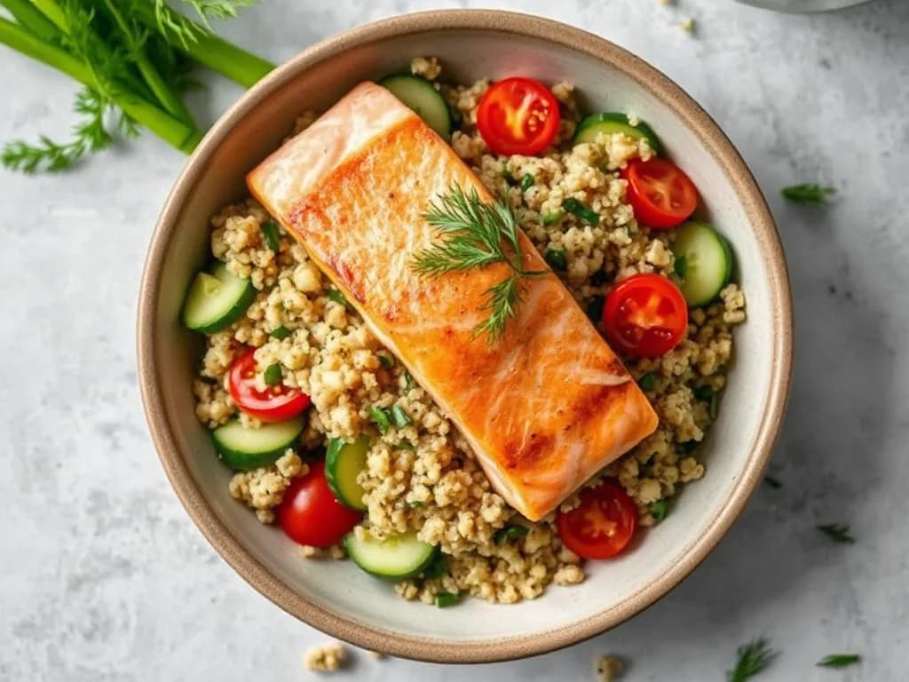 Fresh Lemon-Herb Salmon Quinoa Salad