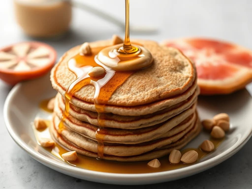 Hearty Buckwheat Pancakes with Creamy Almond Butter