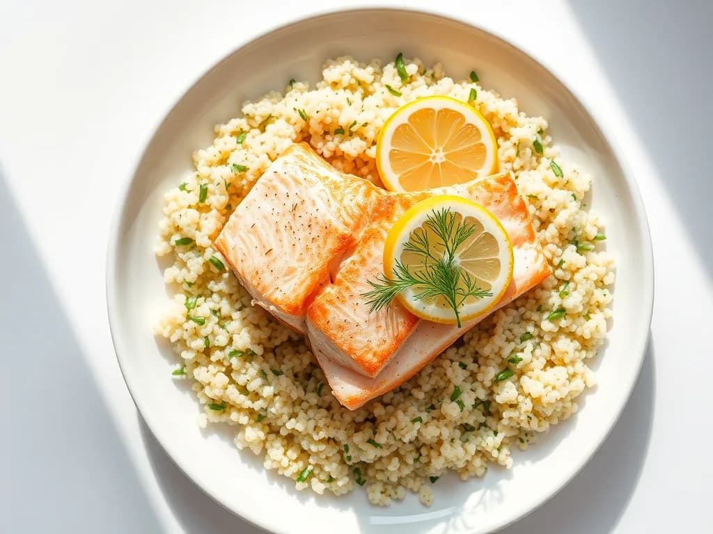 Zesty Lemon-Herb Baked Salmon with Fluffy Quinoa