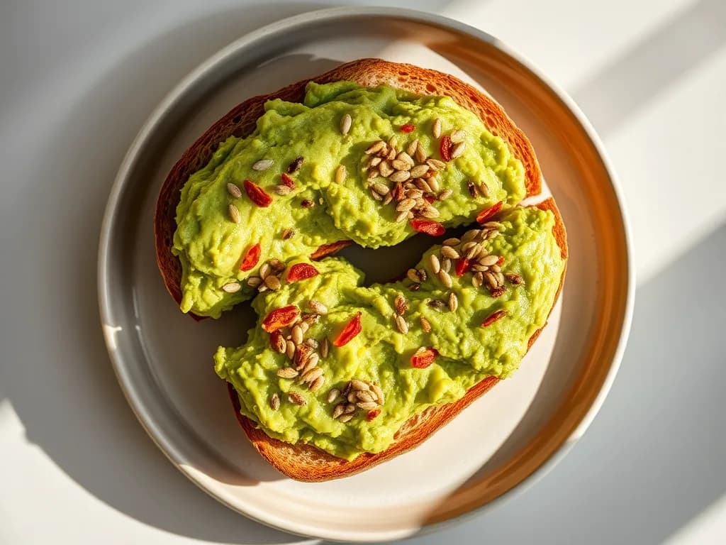 Creamy Avocado Mash on Toasted Sourdough with Hemp Seeds