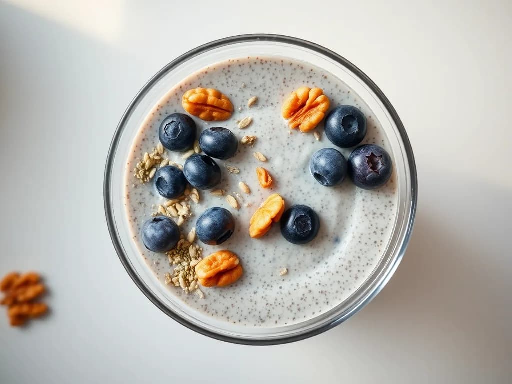 Creamy Chia Bowl with Hemp Seeds and Walnuts