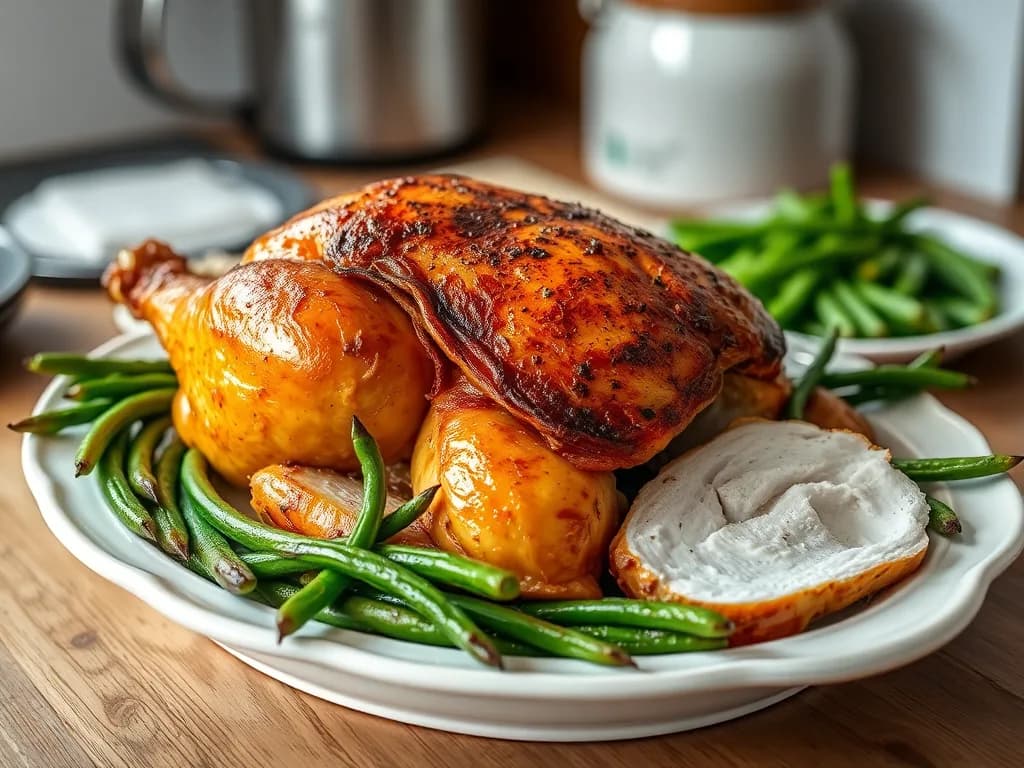 Roasted Herb-Crusted Turkey Breast with Blistered Green Beans