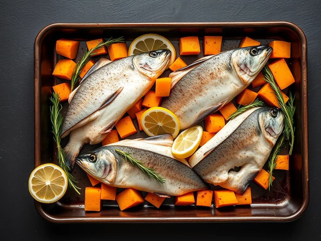 Baked Trout with Roasted Butternut Squash