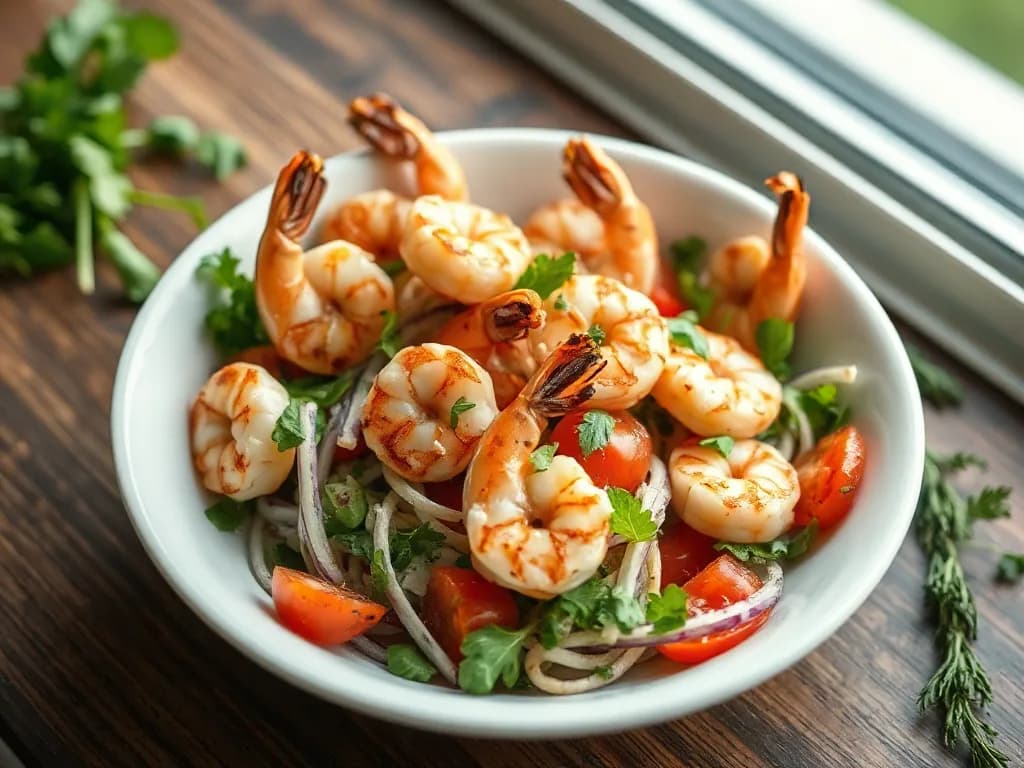 Zesty Grilled Shrimp Salad with Lemon-Herb Vinaigrette