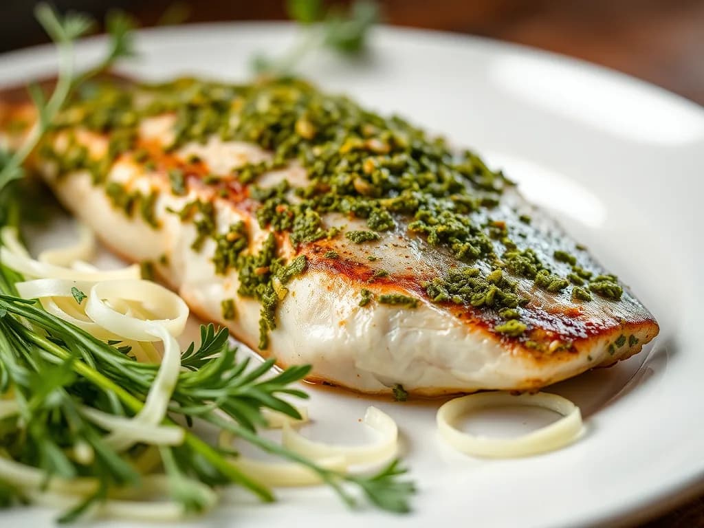 Fresh Herb-Crusted Trout with Shaved Fennel