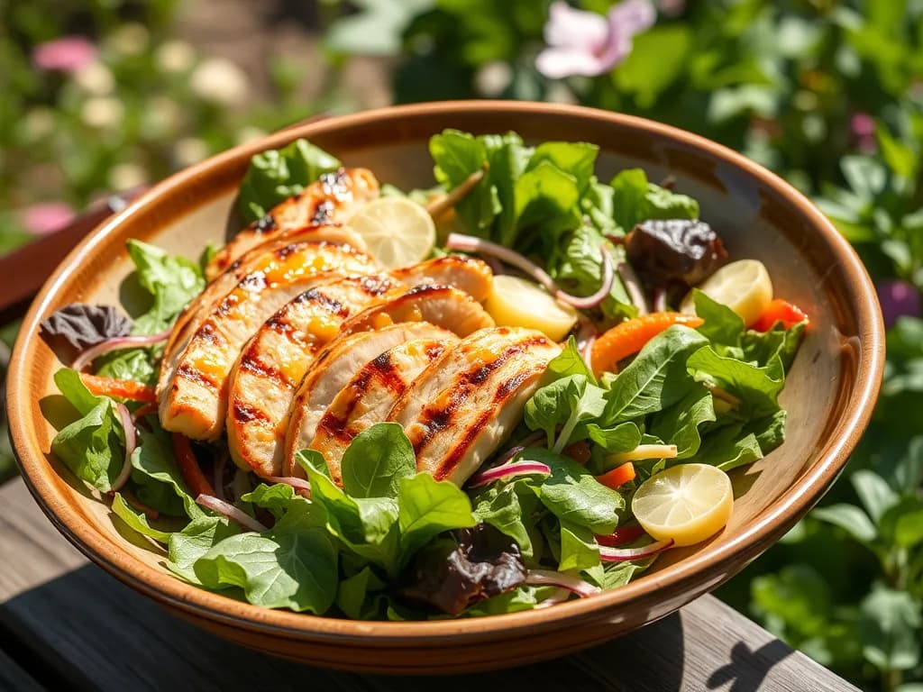 Zesty Grilled Chicken Breast Salad with Lemon-Herb Vinaigrette