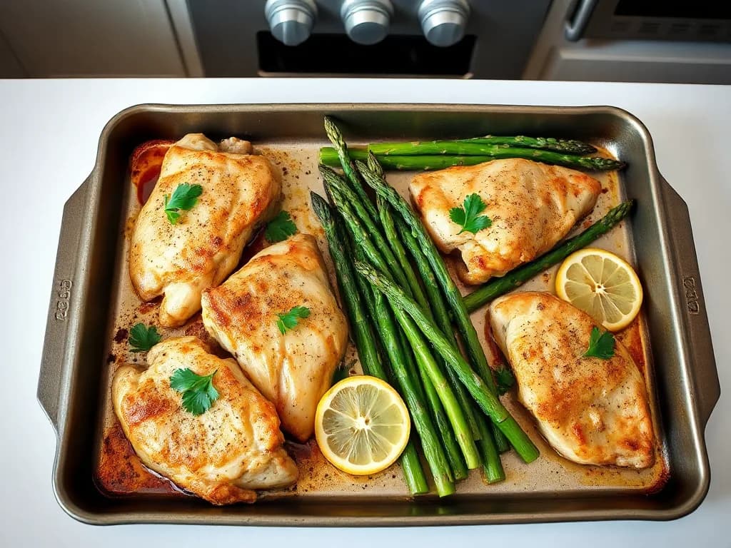 One-Pan Baked Lemon Herb Chicken and Asparagus