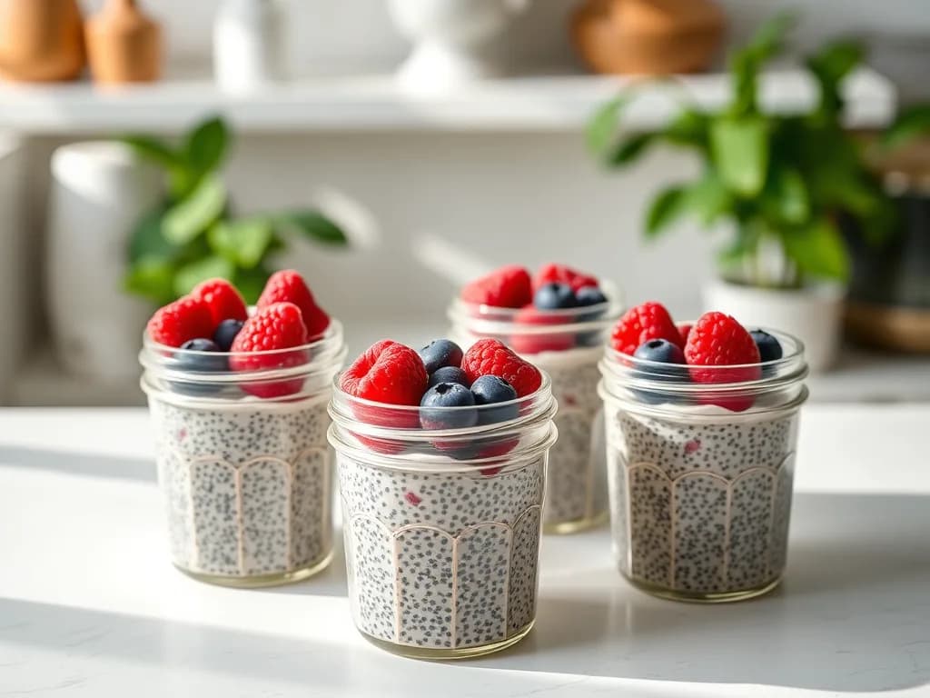 Creamy Overnight Almond Milk Chia Pudding with Fresh Berries