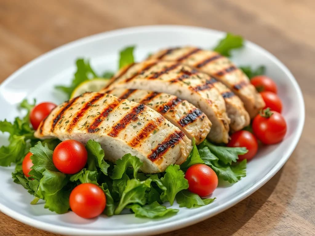 Grilled Lemon-Herb Chicken over Crisp Baby Greens
