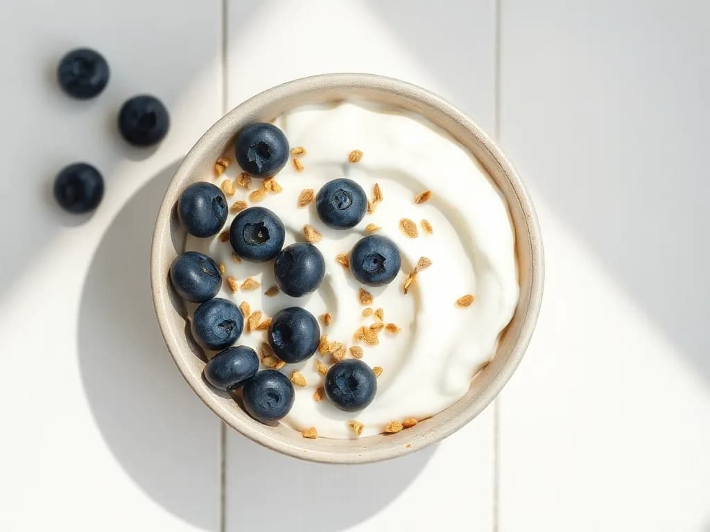 Creamy Greek Yogurt Bowl with Hemp Hearts and Fresh Blueberries
