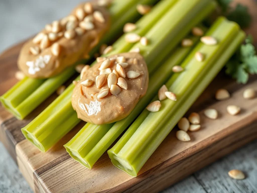 Crunchy Celery Sticks with Creamy Almond Butter