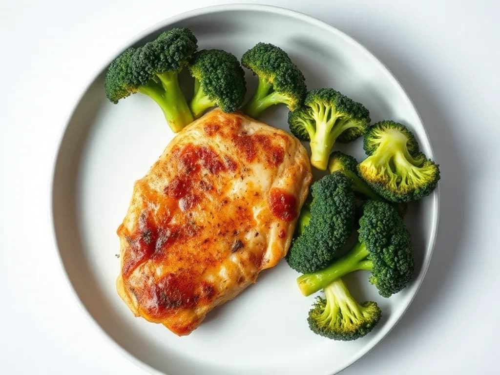Juicy Baked Chicken Breast & Steamed Broccoli