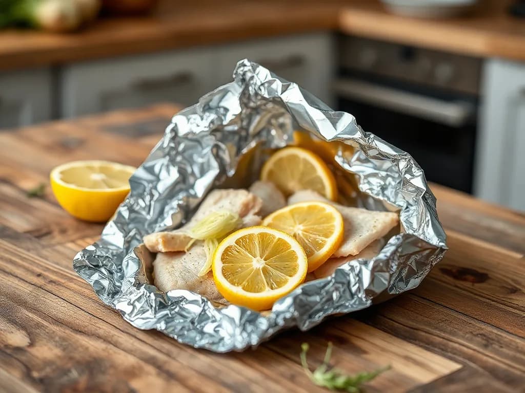 Zesty White Fish Foil Packets with Shaved Fennel