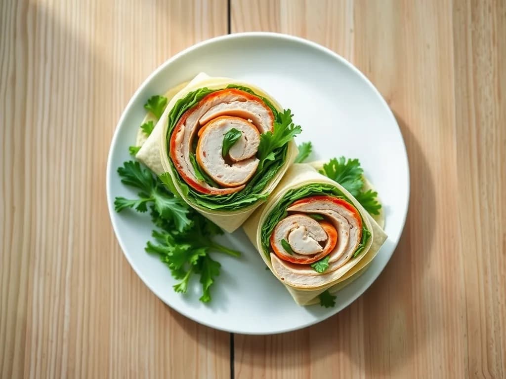 Fresh Turkey Breast and Kale Wrap