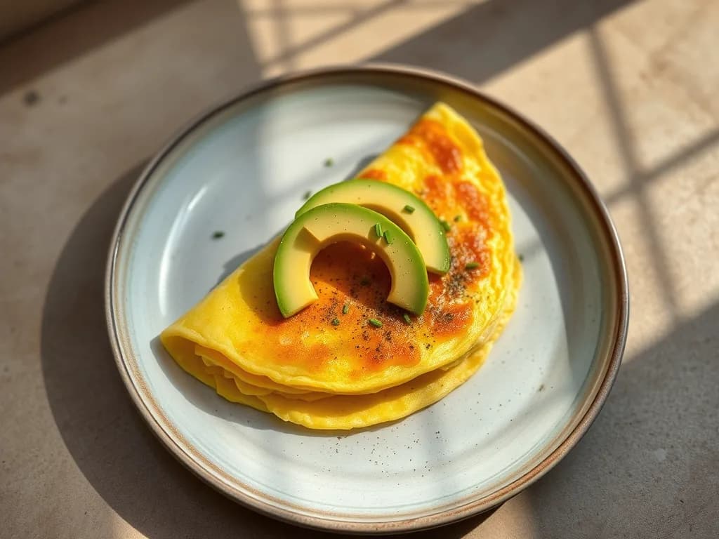 Creamy Avocado and Herb Omelet