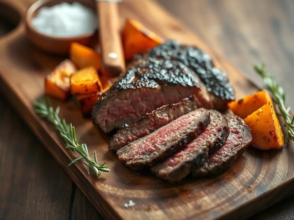 Grilled Sirloin with Charred Sweet Potato
