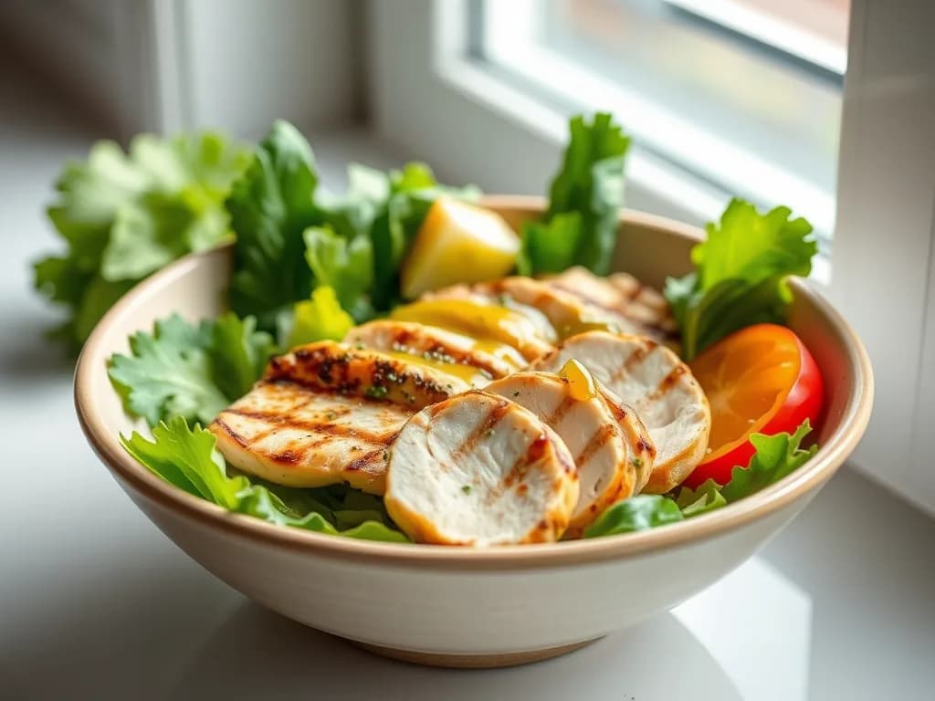 Grilled Chicken Breast Salad with Olive Oil Vinaigrette