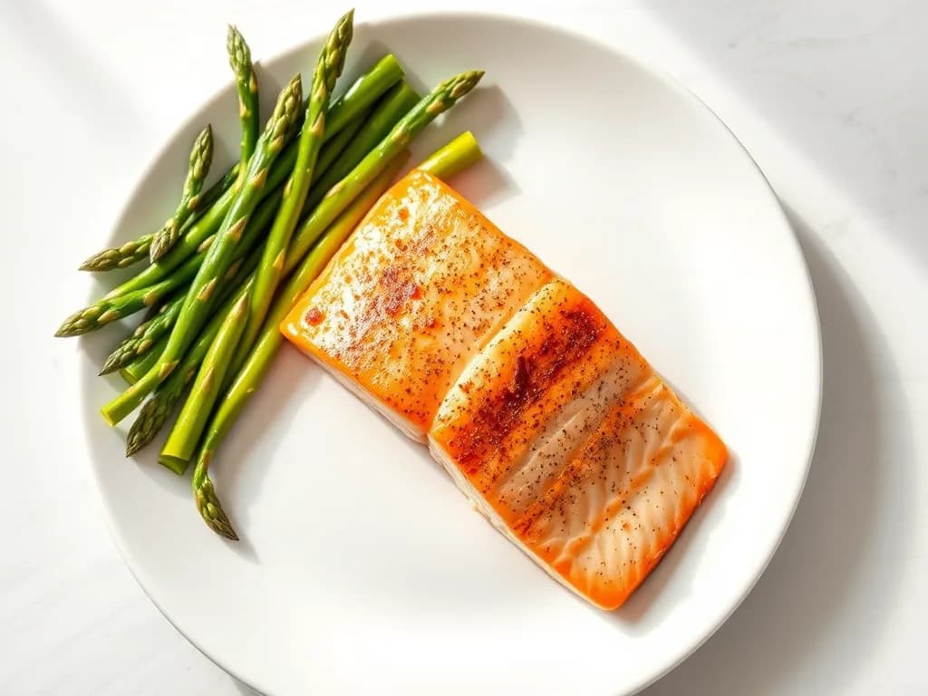 Pan-Seared Salmon with Roasted Asparagus
